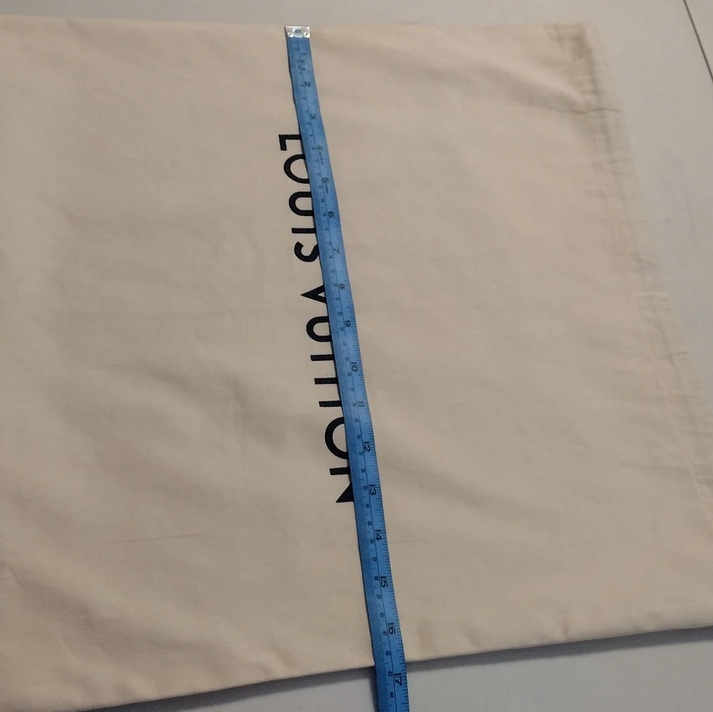 Louis Vuitton Cream Black Logo Blue Drawstring Dust Bag
